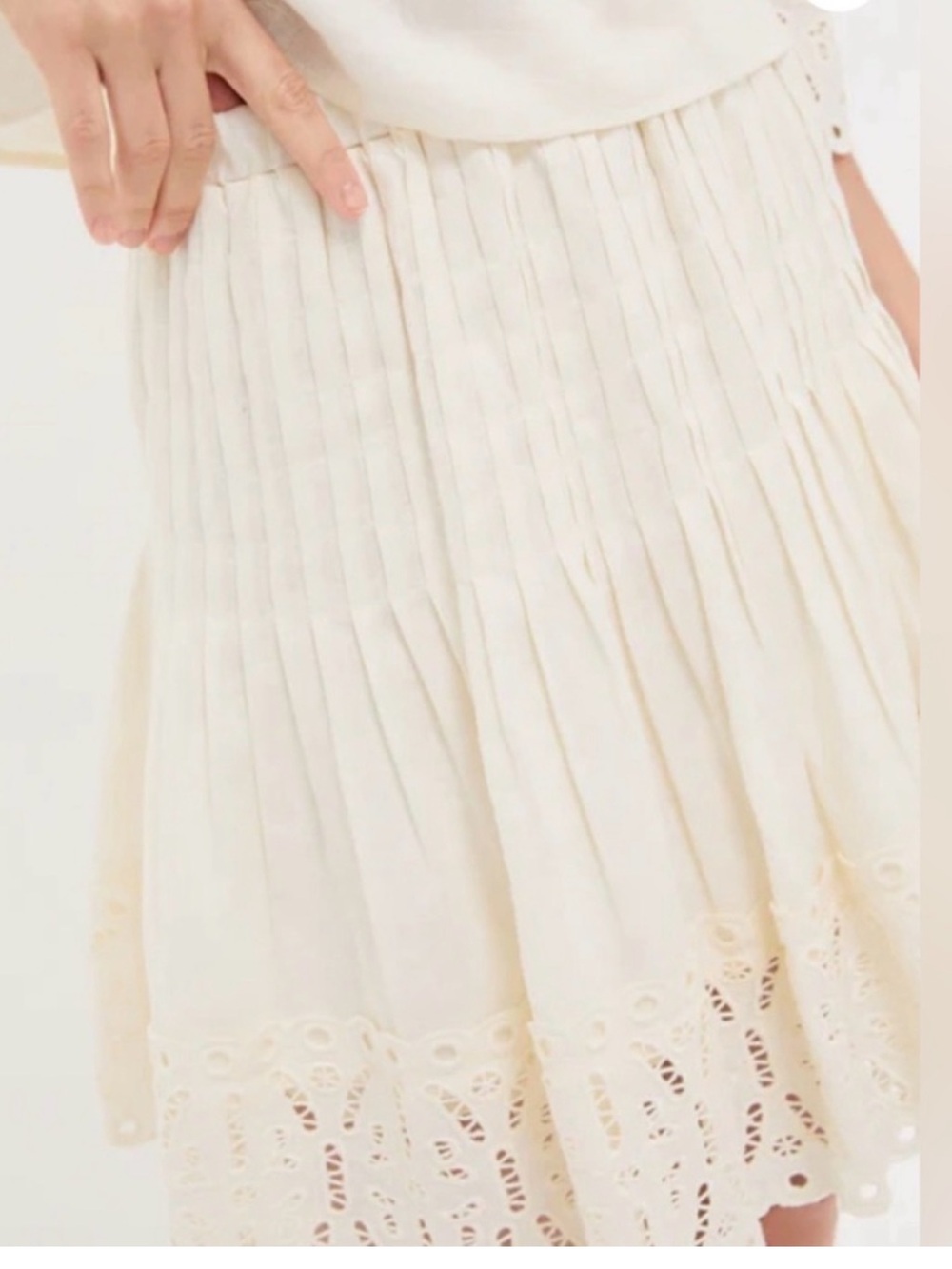 Tuckernuck Linen Eyelet Ivory Skirt